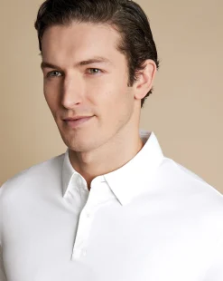 Discount Charles Tyrwhitt Smart Jersey Polo - White