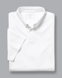 Discount Charles Tyrwhitt Smart Jersey Polo - White