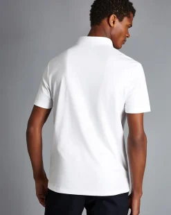 Discount Charles Tyrwhitt Smart Jersey Polo - White