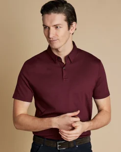 Best Sale Charles Tyrwhitt Smart Jersey Polo - Wine