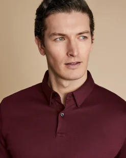 Best Sale Charles Tyrwhitt Smart Jersey Polo - Wine