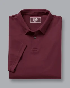 Best Sale Charles Tyrwhitt Smart Jersey Polo - Wine