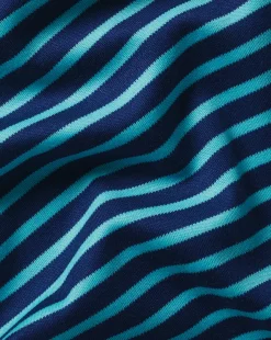 Sale Charles Tyrwhitt Smart Jersey Stripe Polo - Green Aqua