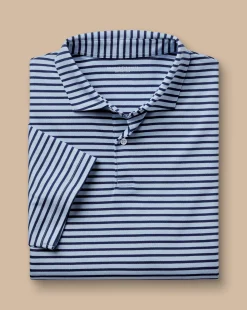 Hot Charles Tyrwhitt Smart Jersey Stripe Polo - Blue Sky