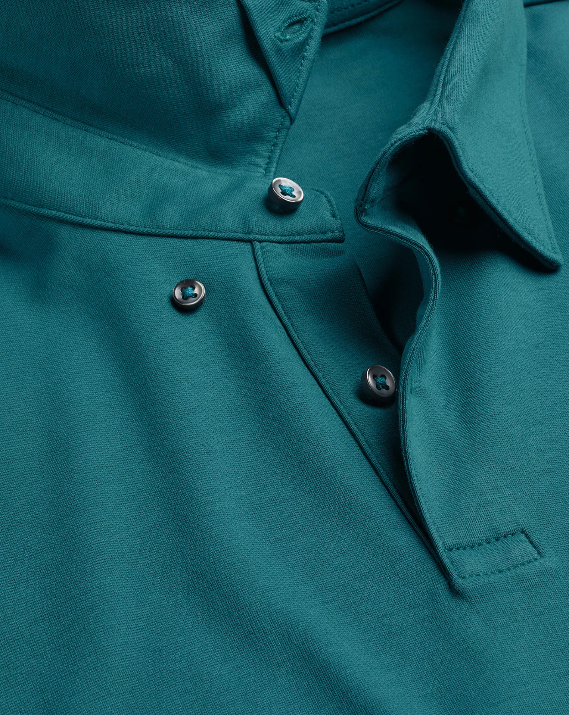 Outlet Charles Tyrwhitt Smart Long Sleeve Jersey Polo - Green Teal