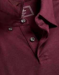 Best Charles Tyrwhitt Smart Long Sleeve Jersey Polo - Wine