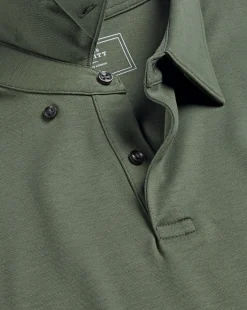 Fashion Charles Tyrwhitt Smart Long Sleeve Jersey Polo - Green Olive