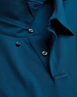 New Charles Tyrwhitt Smart Long Sleeve Jersey Polo - Blue Turquoise