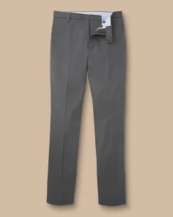 Best Charles Tyrwhitt Smart Stretch Texture Pants - Grey Charcoal