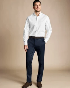 Clearance Charles Tyrwhitt Smart Stretch Texture Pants - Denim Blue