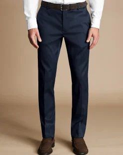 Clearance Charles Tyrwhitt Smart Stretch Texture Pants - Denim Blue