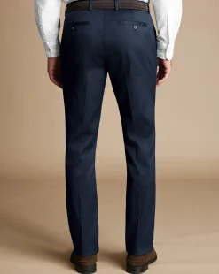 Clearance Charles Tyrwhitt Smart Stretch Texture Pants - Denim Blue
