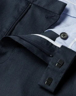 Clearance Charles Tyrwhitt Smart Stretch Texture Pants - Denim Blue