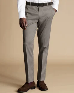 New Charles Tyrwhitt Smart Stretch Texture Pants - Mocha