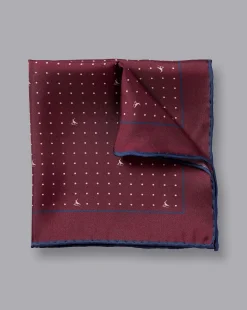 Outlet Charles Tyrwhitt Spot Print Pocket Square - Cherry Pink and Stone Cherry Pink & Stone