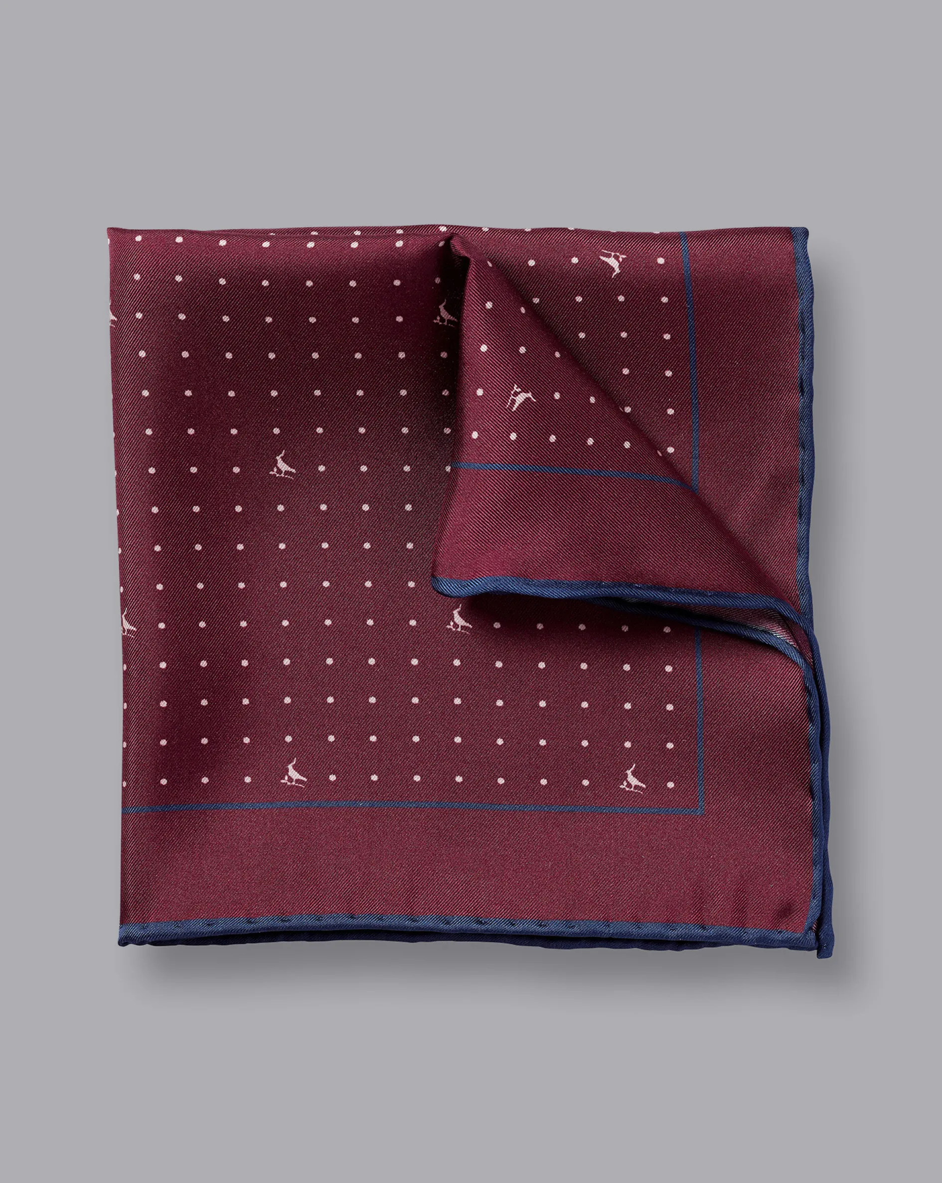 Outlet Charles Tyrwhitt Spot Print Pocket Square - Cherry Pink and Stone Cherry Pink & Stone