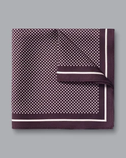 Cheap Charles Tyrwhitt Spot Print Silk Pocket Square - Blackberry Purple & Ivory