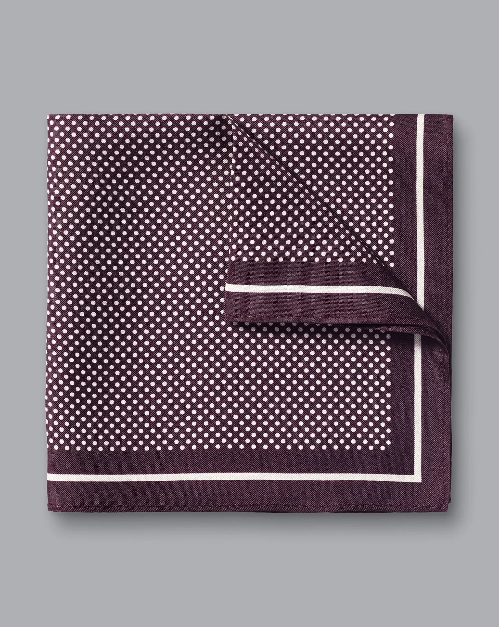 Cheap Charles Tyrwhitt Spot Print Silk Pocket Square - Blackberry Purple & Ivory