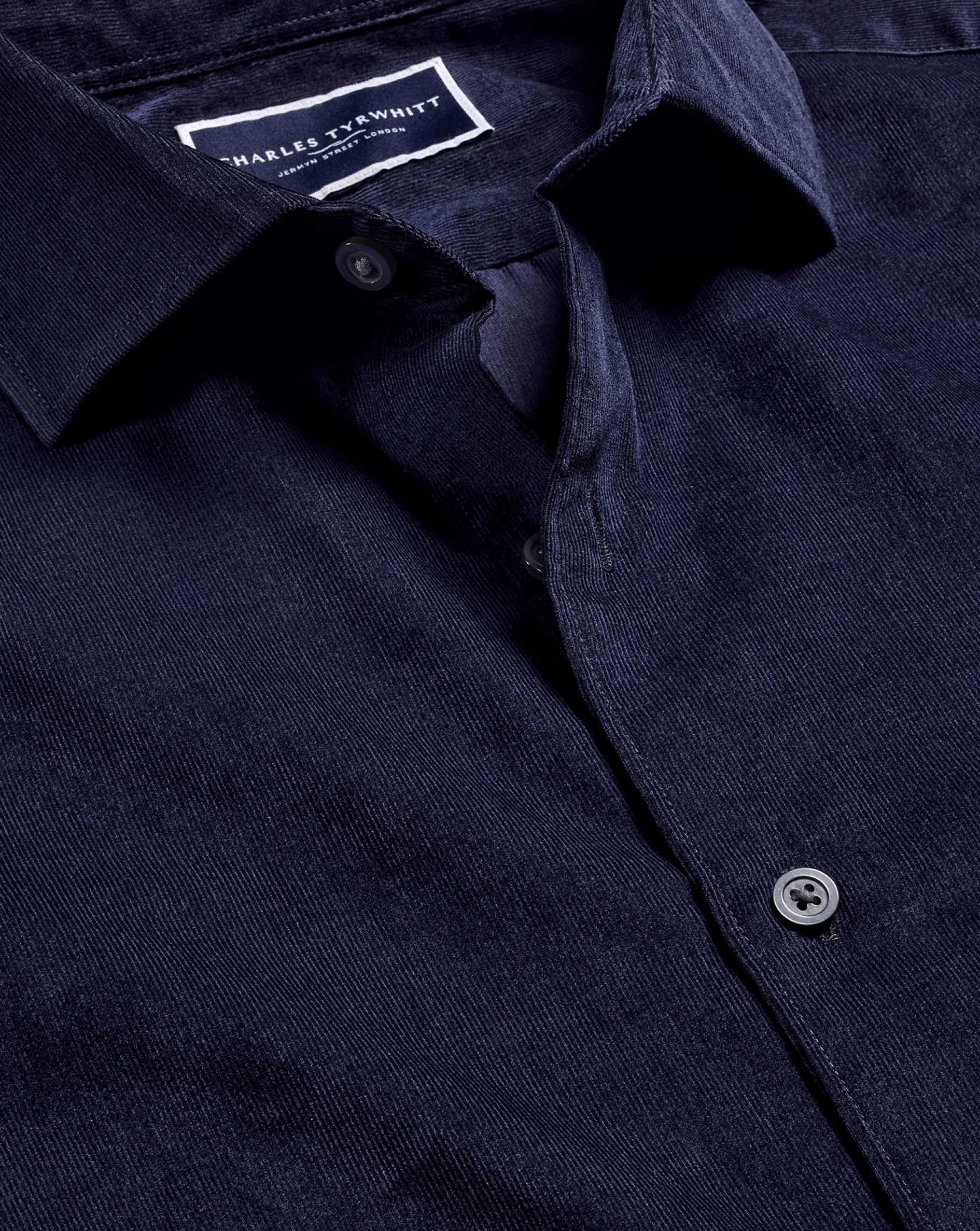 Fashion Charles Tyrwhitt Spread Collar Corduroy Shirt - French Blue