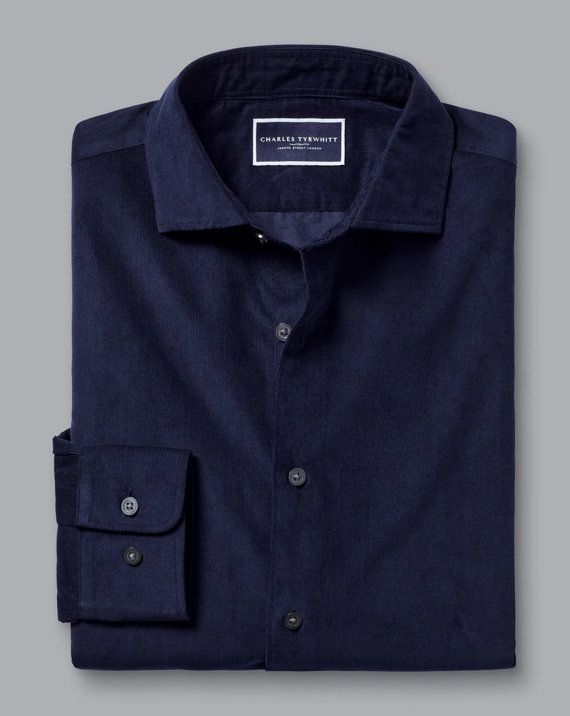 Fashion Charles Tyrwhitt Spread Collar Corduroy Shirt - French Blue