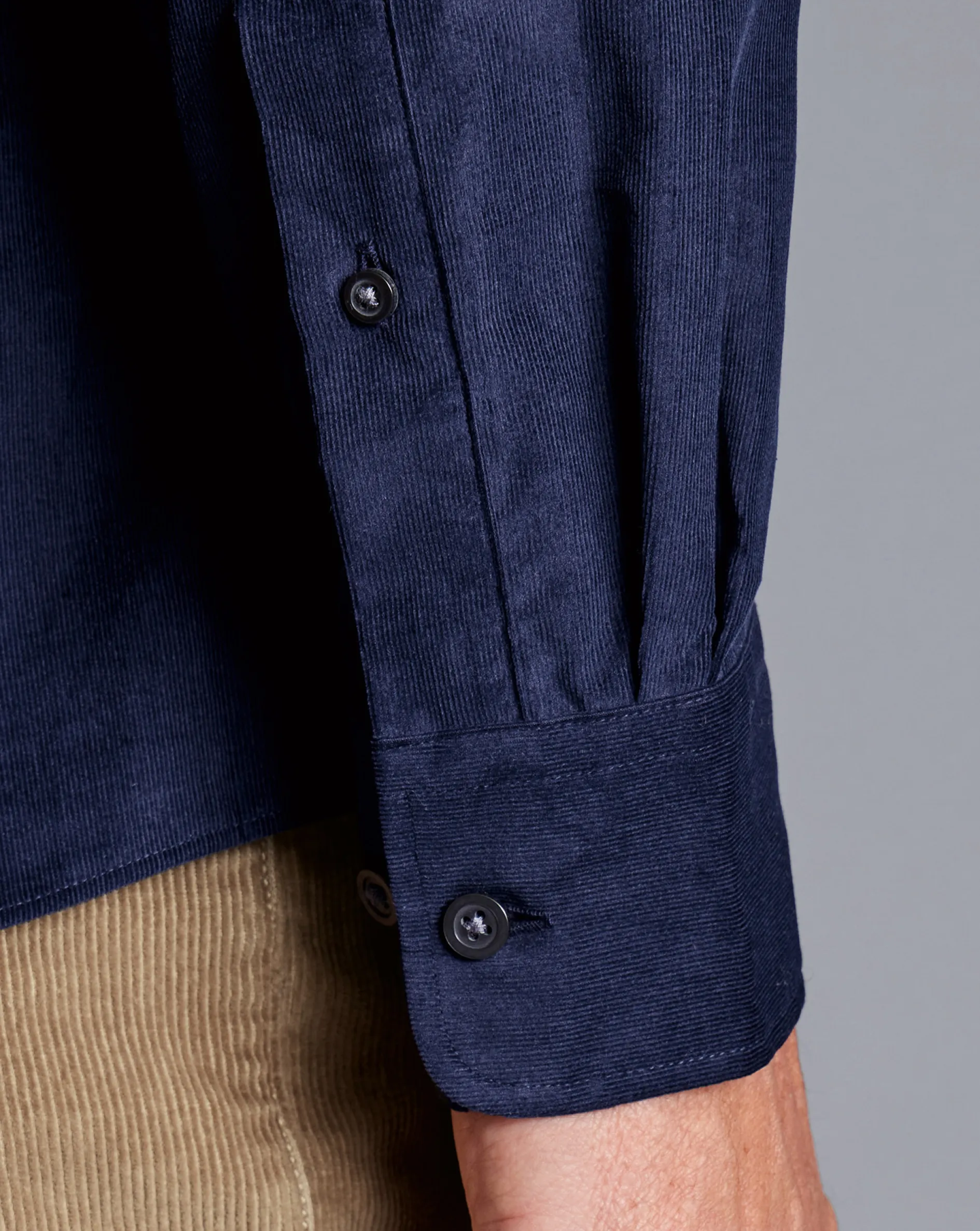 Fashion Charles Tyrwhitt Spread Collar Corduroy Shirt - French Blue