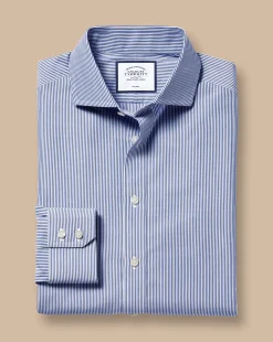Best Sale Charles Tyrwhitt Spread Collar Non-Iron Bengal Stripe Shirt - Blue Royal