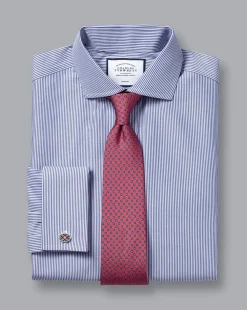Best Sale Charles Tyrwhitt Spread Collar Non-Iron Bengal Stripe Shirt - Blue Royal