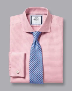 Cheap Charles Tyrwhitt Spread Collar Non-Iron Cambridge Weave Shirt - Pink