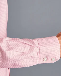 Cheap Charles Tyrwhitt Spread Collar Non-Iron Cambridge Weave Shirt - Pink
