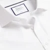 New Charles Tyrwhitt Spread Collar Non-Iron Cambridge Weave Shirt - White