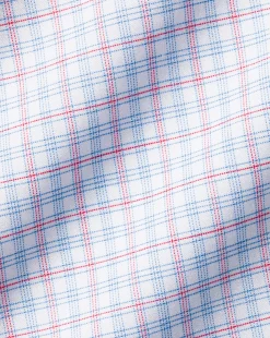Shop Charles Tyrwhitt Spread Collar Non-Iron Check Shirt - Bright Pink