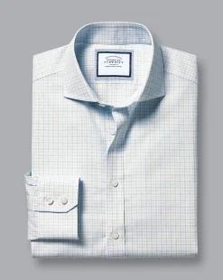 Best Sale Charles Tyrwhitt Spread Collar Non-Iron Check Shirt - Lemon Lemon Yellow