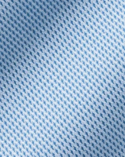 Best Charles Tyrwhitt Spread Collar Non-Iron Clifton Weave Shirt - Ocean Blue