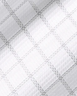 Online Charles Tyrwhitt Spread Collar Non-Iron Clifton Weave Check Shirt - Grey Silver