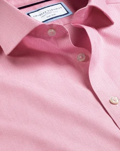Best Sale Charles Tyrwhitt Spread Collar Non-Iron Clifton Weave Shirt - Pink
