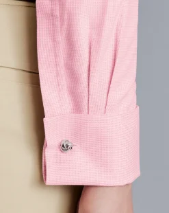 Best Sale Charles Tyrwhitt Spread Collar Non-Iron Clifton Weave Shirt - Pink