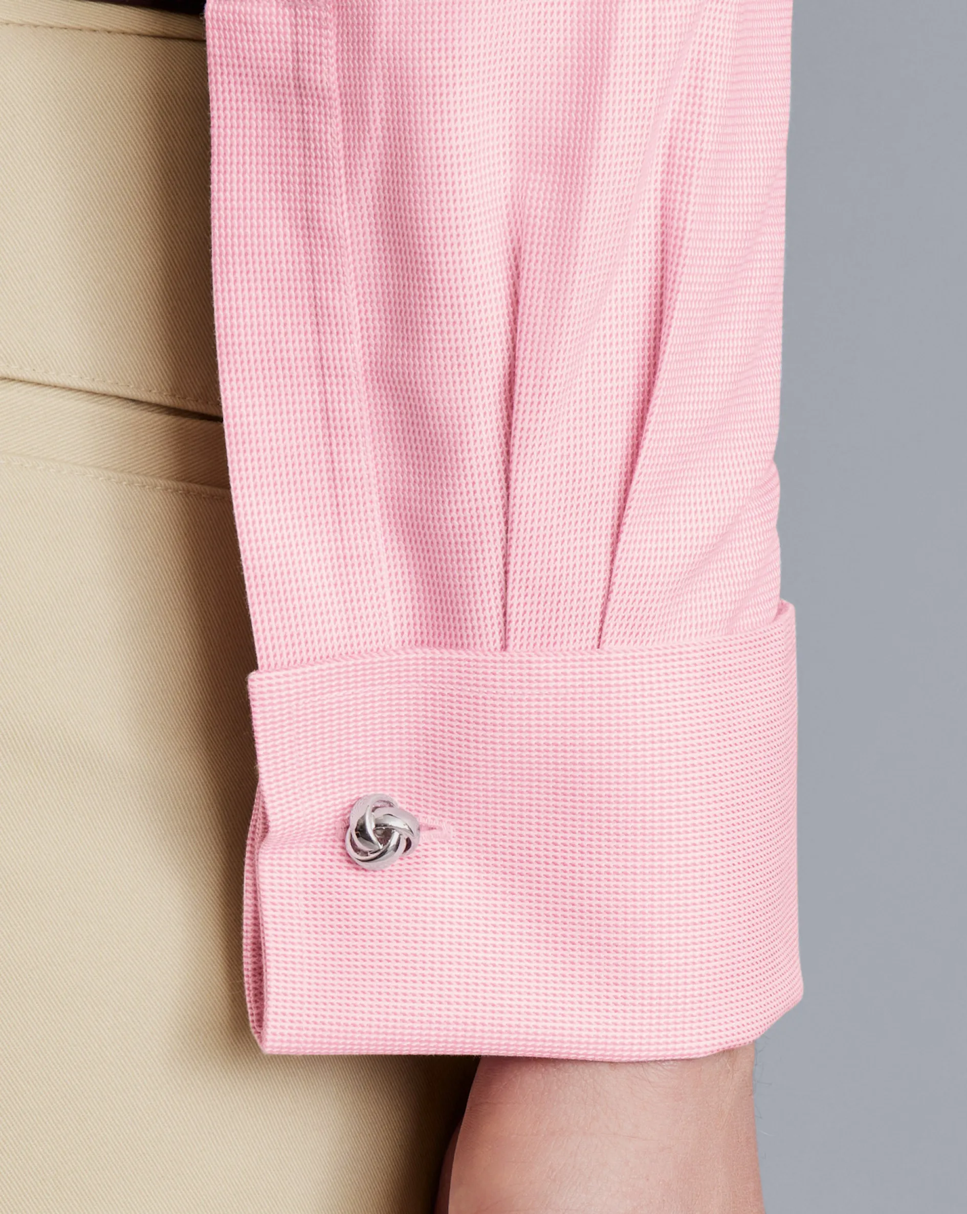 Best Sale Charles Tyrwhitt Spread Collar Non-Iron Clifton Weave Shirt - Pink
