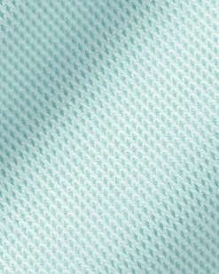Cheap Charles Tyrwhitt Spread Collar Non-Iron Clifton Weave Shirt - Green Aqua