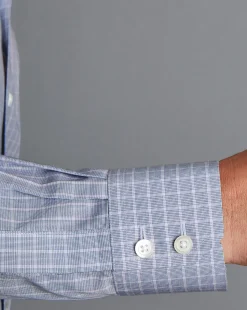 Best Sale Charles Tyrwhitt Spread Collar Non-Iron Fine Check Shirt - Petrol Blue