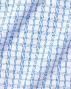 Online Charles Tyrwhitt Spread Collar Non-Iron Graph Check Cutaway Shirt - Blue Royal