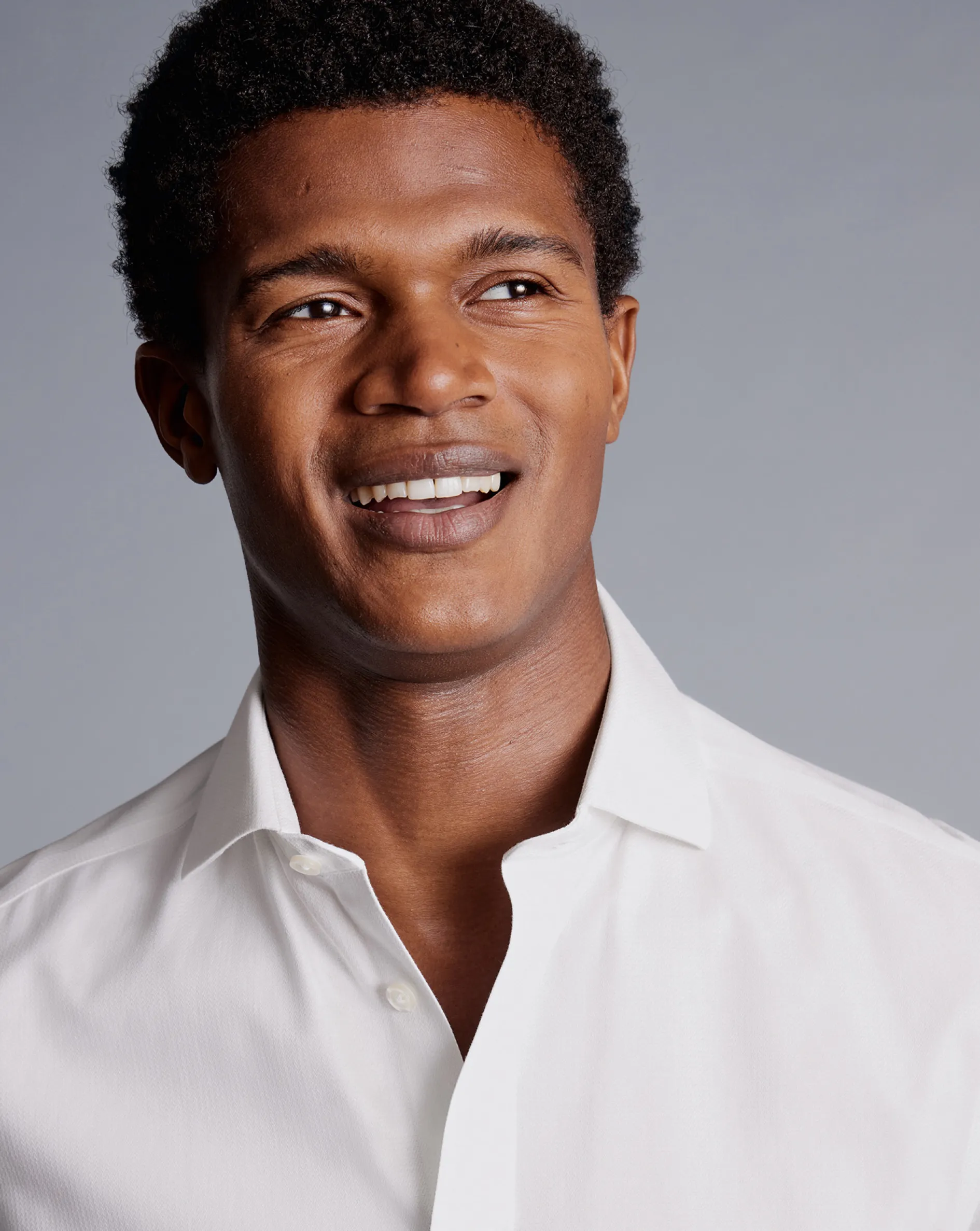 Flash Sale Charles Tyrwhitt Spread Collar Non-Iron Henley Weave Shirt - White