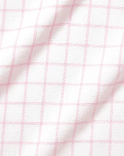Outlet Charles Tyrwhitt Spread Collar Non-Iron Henley Weave Check Shirt - Light Pink