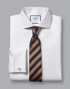 Best Sale Charles Tyrwhitt Spread Collar Non-Iron Herringbone Shirt - White