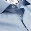 Outlet Charles Tyrwhitt Spread Collar Non-Iron Ludgate Weave Shirt - Blue