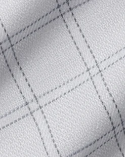 Shop Charles Tyrwhitt Spread Collar Non-Iron Mayfair Weave Check Shirt - Grey Silver
