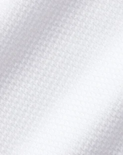 Sale Charles Tyrwhitt Spread Collar Non-Iron Mayfair Weave Shirt - White