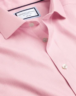 Outlet Charles Tyrwhitt Spread Collar Non-Iron Mayfair Weave Shirt - Pink