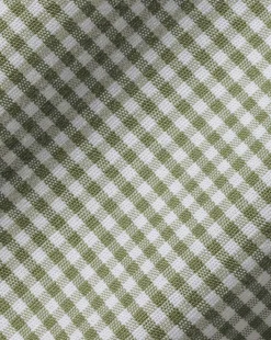 Sale Charles Tyrwhitt Spread Collar Non-Iron Mini Gingham Check Shirt - Green Olive