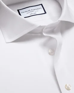 Online Charles Tyrwhitt Spread Collar Non-Iron Poplin Shirt - White