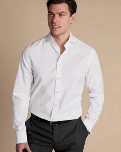 Online Charles Tyrwhitt Spread Collar Non-Iron Poplin Shirt - White